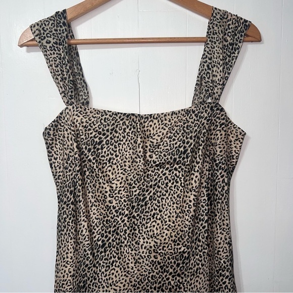 Vintage 90”s Y2K Evan Picone 100% Silk Leopard Print Midi Slip Dress 12 - Picture 6 of 13